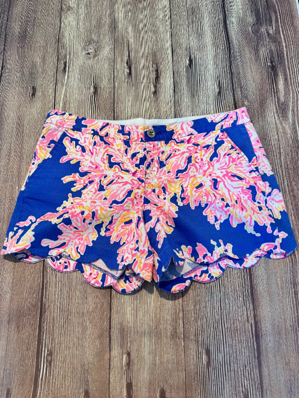 Lilly Pulitzer Buttercup Short Coral Reef Print Short Size 14 EUC